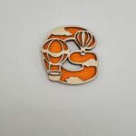 Lettre en bois magnétique - design montgolfière