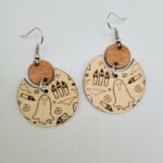 Boucles d'oreilles en bois - Halloween