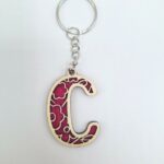 Porte-clés en bois - Initiale