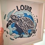 Cadre naissance avec profondeur - Modèle Tortue - 25 x 25 cm
