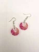 Boucles d'oreilles en résine - printemps rose
