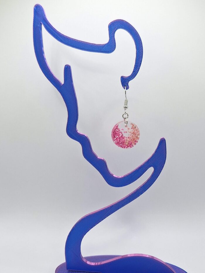 Boucles d'oreilles en résine - printemps rose – Image 4