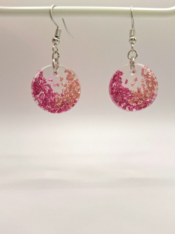 Boucles d'oreilles en résine - printemps rose – Image 3